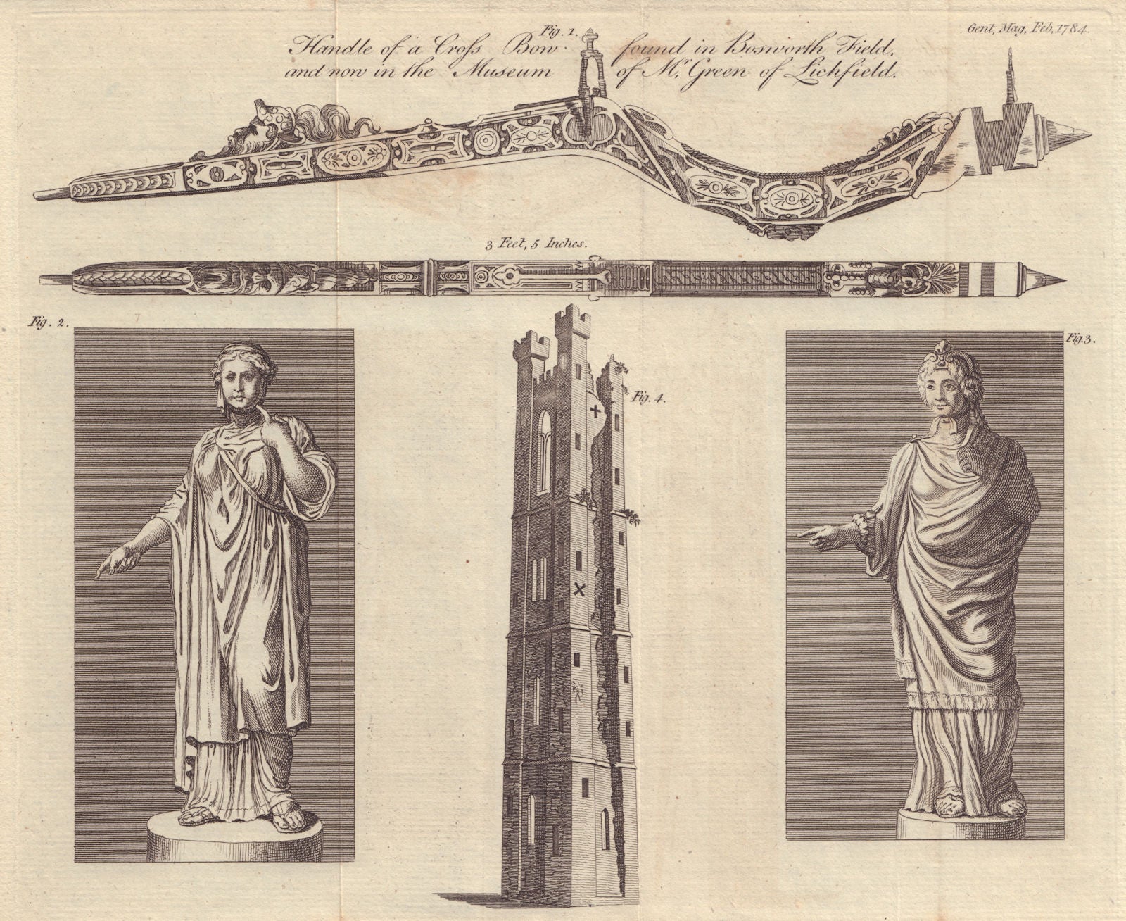 Bosworth Field crossbow handle Yellow Steeple St. Mary's Abbey Trim Ireland 1784